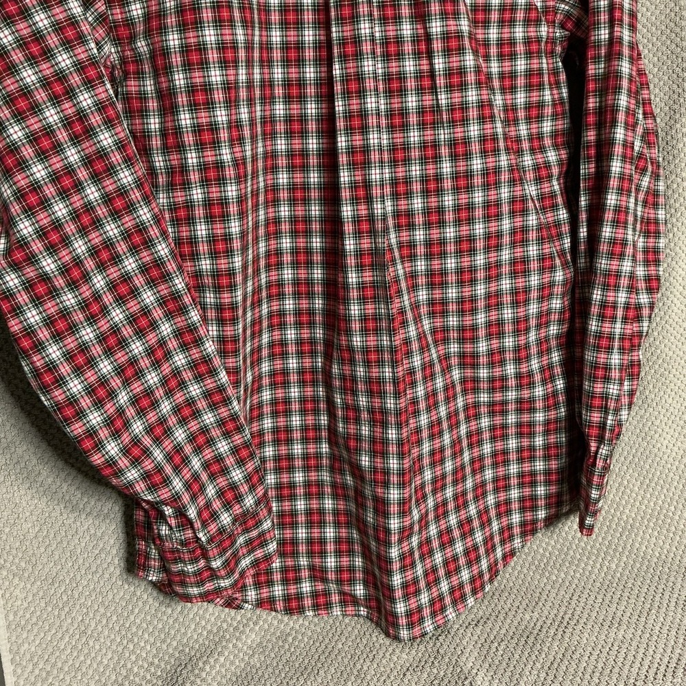 Ralph Lauren Custom Fit Plaid Oxford Shirt Men's L Red Green Tartan Button Down - Picture 6 of 8